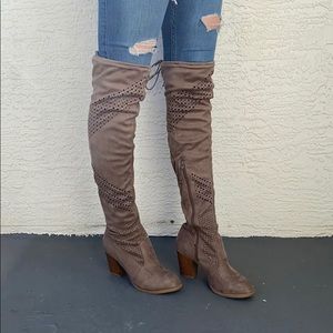 Laura Marano by Not Rated Brown Over The Knee Boot